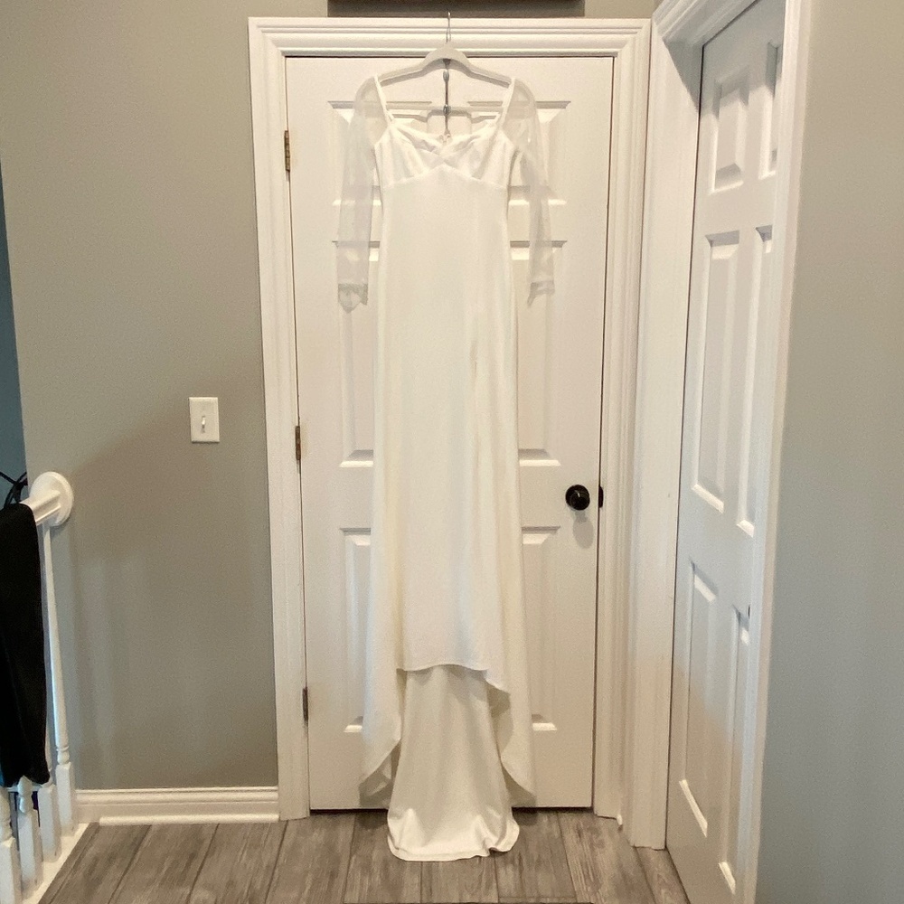 Lulu's Eternally Beloved Mesh Off-the-Shoulder Pearl Maxi Dress - Picture 4 of 16